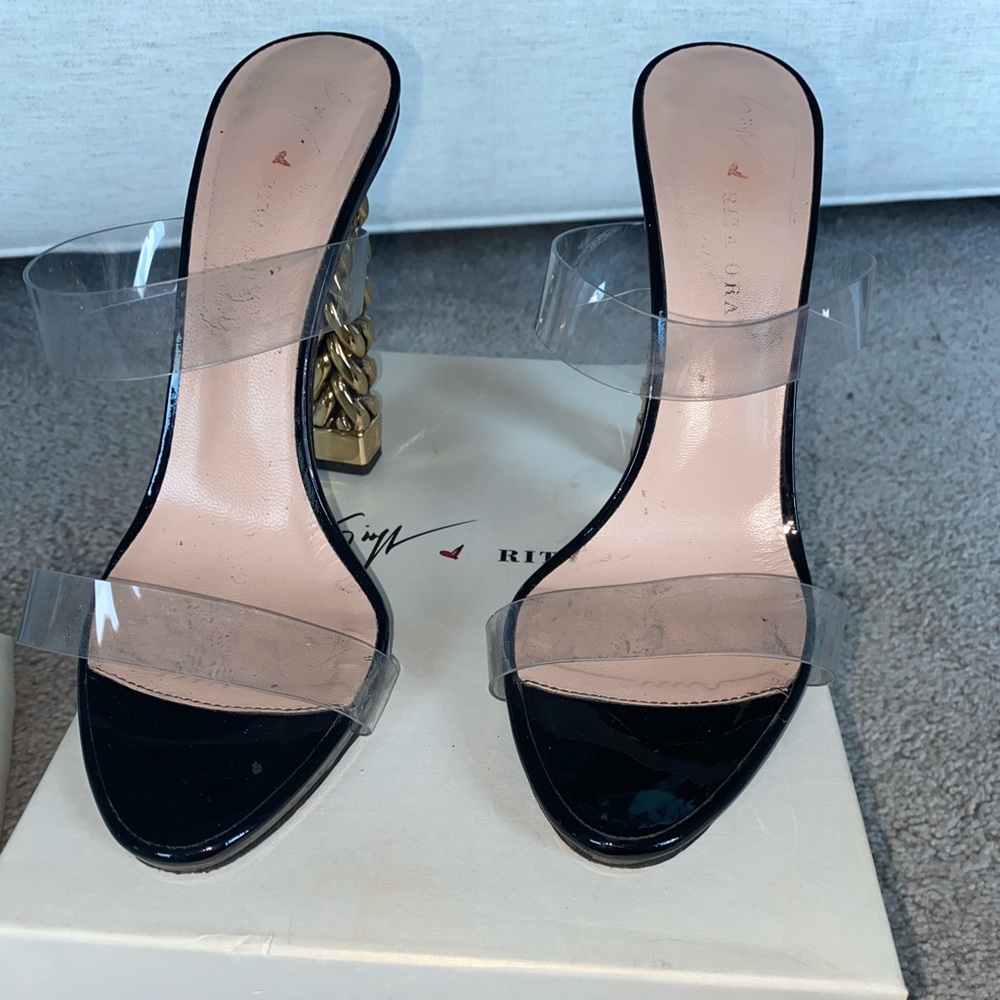 Rita Ora Transparent Strap Sandal